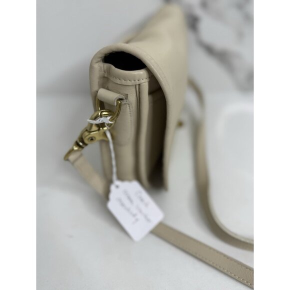 Vintage 80’s Rare Leather Coach Ivory Clutch Crossbody Bag 009-1020 USA - Picture 2 of 8